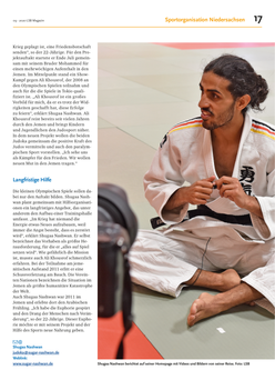 Titelstory vom LandesSportBund Niedersachsen . Ausgabe 09/2020 . Shugaa Nashwan berichtet im Interview von seinem sportlichen Vorhaben im Jemen.