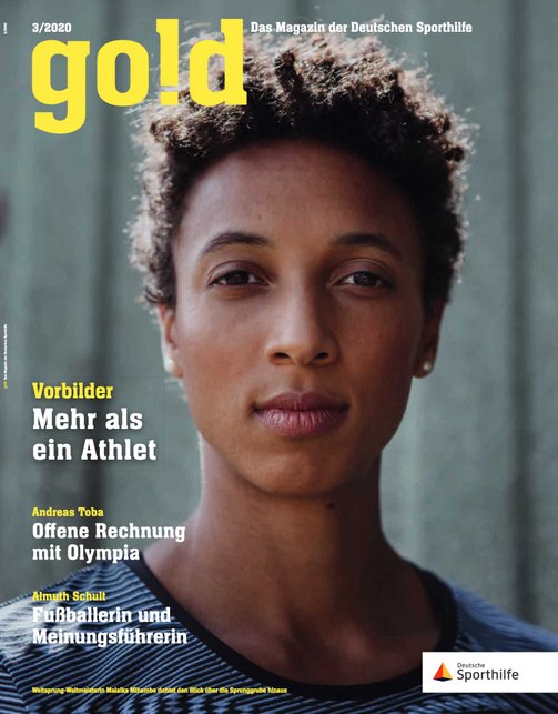 Titelseite des aktuellen go!d-Magazins der Deutschen Sporthilfe . Titelstory »Vorbilder – Mehr als ein Athlet«